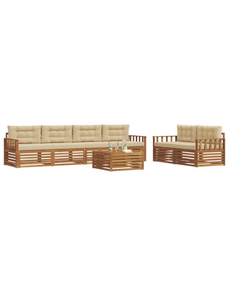 Set di divani con cuscino 7 pcs Naturale e Beige