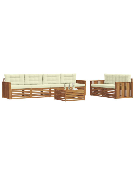 Set di divani con cuscino 7 pcs Naturale e Crema