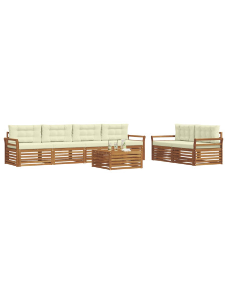 Set di divani con cuscino 7 pcs Naturale e Crema