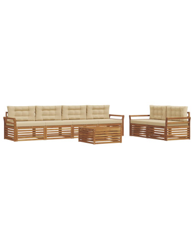 Set di divani con cuscino 7 pcs Naturale e Beige