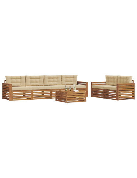 Set di divani con cuscino 7 pcs Naturale e Beige