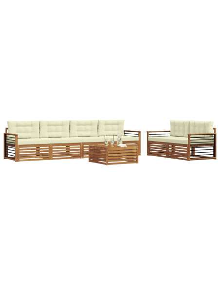 Set di divani con cuscino 7 pcs Naturale e Crema