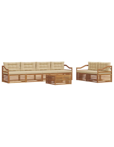 Set di divani con cuscino 7 pcs Naturale e Beige