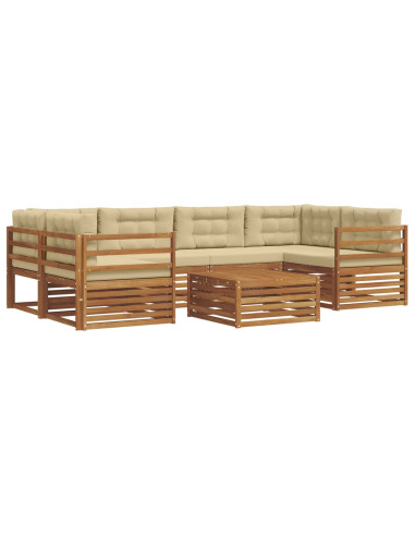 Set di divani con cuscino 8 pcs Naturale e Beige