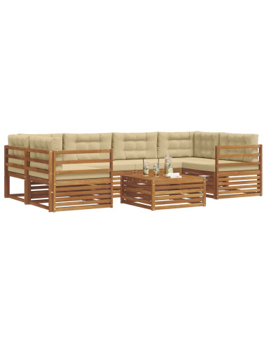 Set di divani con cuscino 8 pcs Naturale e Beige