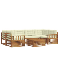 Set di divani con cuscino 8 pcs Naturale e Crema 2
