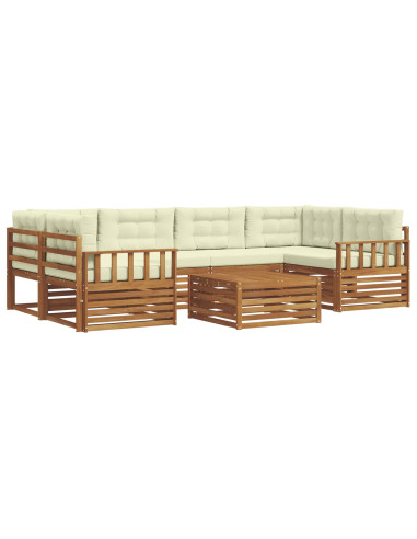 Set di divani con cuscino 8 pcs Naturale e Crema