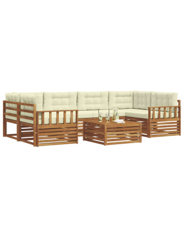 Set di divani con cuscino 8 pcs Naturale e Crema