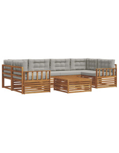 Set di divani con cuscino 21 pcs Grigio Naturale e Chiaro 2