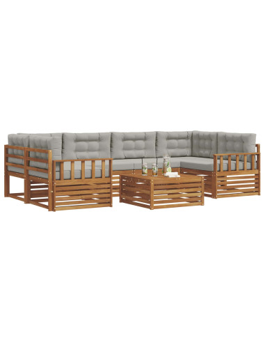 Set di divani con cuscino 21 pcs Grigio Naturale e Chiaro