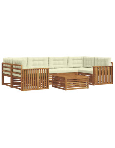 Set di divani con cuscino 8 pcs Naturale e Crema 2