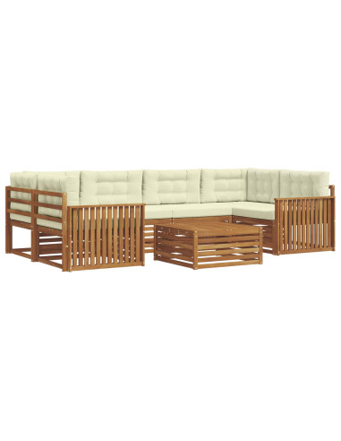 Set di divani con cuscino 8 pcs Naturale e Crema