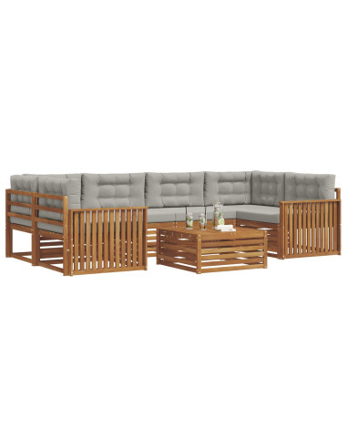 Set di divani con cuscino 21 pcs Grigio Naturale e Chiaro