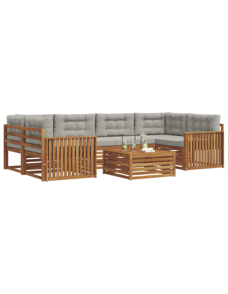Set di divani con cuscino 21 pcs Grigio Naturale e Chiaro