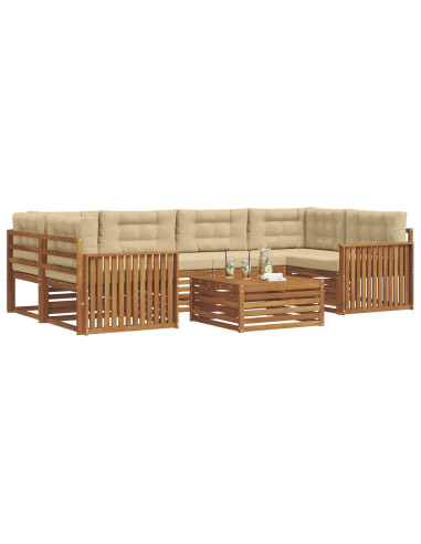 Set di divani con cuscino 8 pcs Naturale e Beige