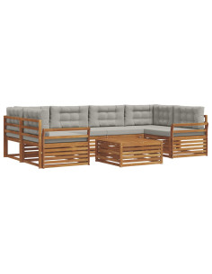 Set di divani con cuscino 21 pcs Grigio Naturale e Chiaro 2