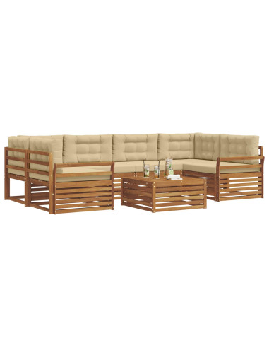Set di divani con cuscino 8 pcs Naturale e Beige