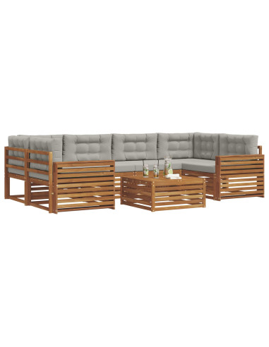 Set di divani con cuscino 21 pcs Grigio Naturale e Chiaro