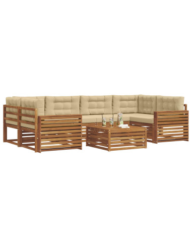 Set di divani con cuscino 8 pcs Naturale e Beige
