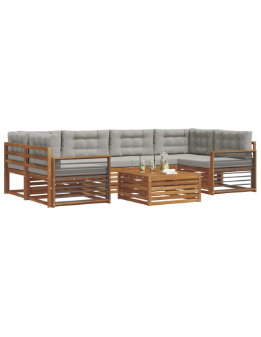 Set di divani con cuscino 21 pcs Grigio Naturale e Chiaro
