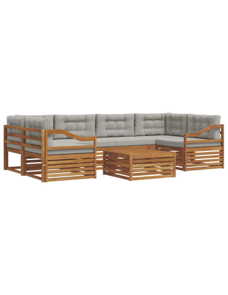 Set di divani con cuscino 21 pcs Grigio Naturale e Chiaro