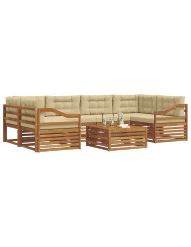 Set di divani con cuscino 8 pcs Naturale e Beige