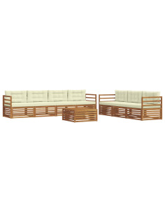 Set di divani con cuscino 8 pcs Naturale e Crema 2