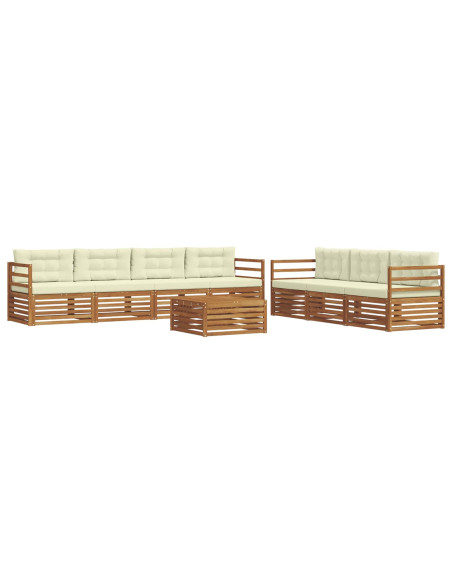 Set di divani con cuscino 8 pcs Naturale e Crema