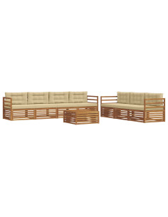 Set di divani con cuscino 8 pcs Naturale e Beige 2