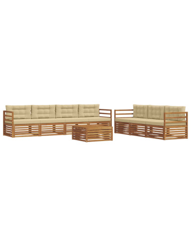 Set di divani con cuscino 8 pcs Naturale e Beige