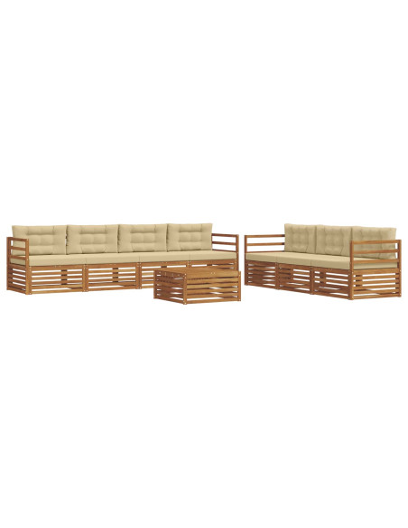 Set di divani con cuscino 8 pcs Naturale e Beige