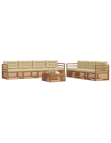 Set di divani con cuscino 8 pcs Naturale e Beige
