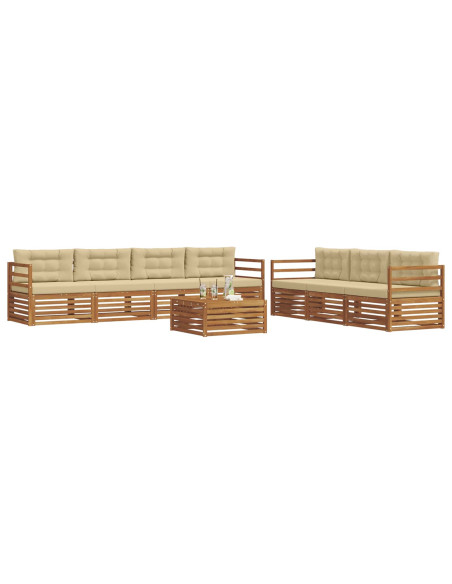 Set di divani con cuscino 8 pcs Naturale e Beige