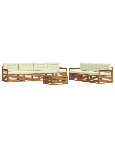 Set di divani con cuscino 8 pcs Naturale e Crema