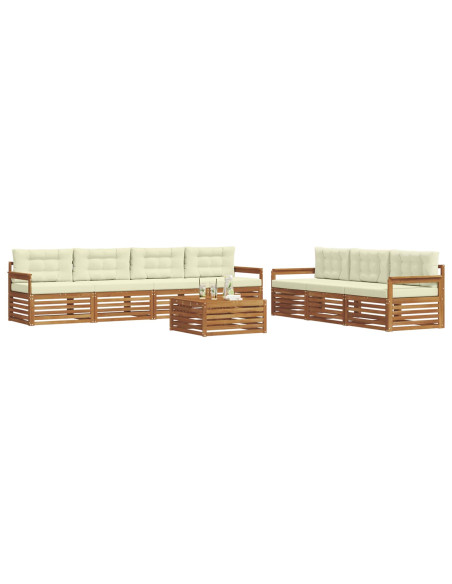 Set di divani con cuscino 8 pcs Naturale e Crema