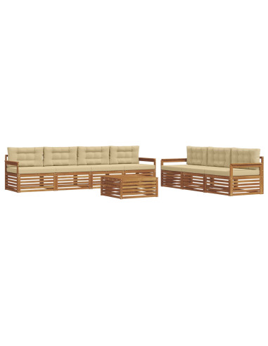 Set di divani con cuscino 8 pcs Naturale e Beige