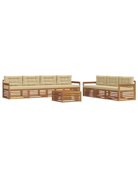 Set di divani con cuscino 8 pcs Naturale e Beige
