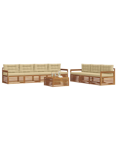 Set di divani con cuscino 8 pcs Naturale e Beige