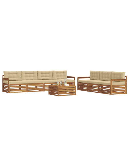 Set di divani con cuscino 8 pcs Naturale e Beige