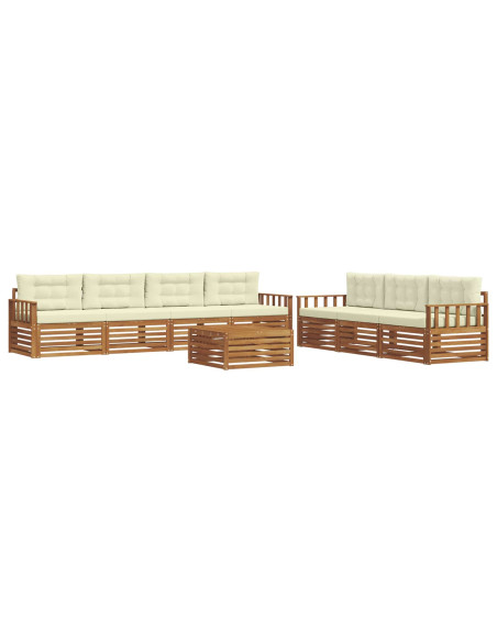 Set di divani con cuscino 8 pcs Naturale e Crema