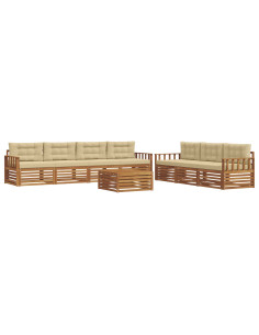 Set di divani con cuscino 8 pcs Naturale e Beige 2