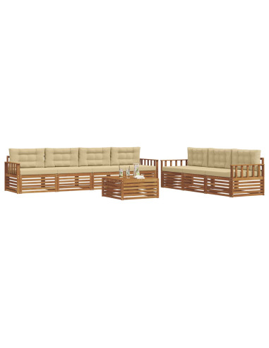Set di divani con cuscino 8 pcs Naturale e Beige