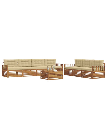 Set di divani con cuscino 8 pcs Naturale e Beige