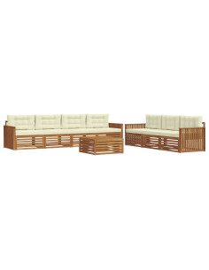 Set di divani con cuscino 8 pcs Naturale e Crema 2