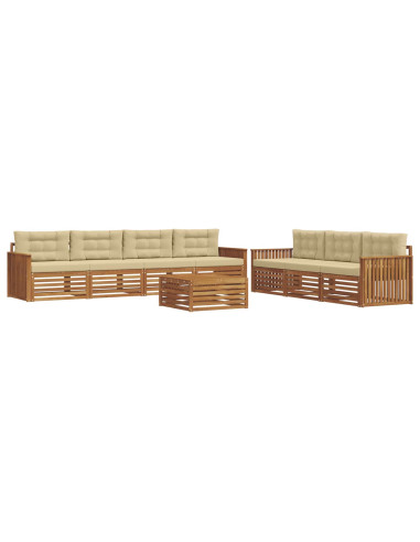 Set di divani con cuscino 8 pcs Naturale e Beige