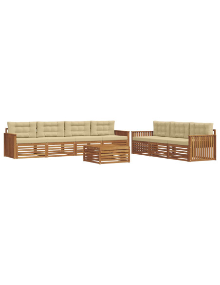 Set di divani con cuscino 8 pcs Naturale e Beige