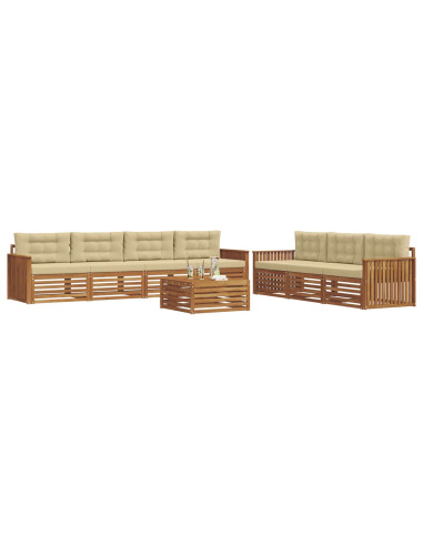 Set di divani con cuscino 8 pcs Naturale e Beige