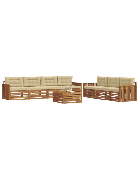 Set di divani con cuscino 8 pcs Naturale e Beige