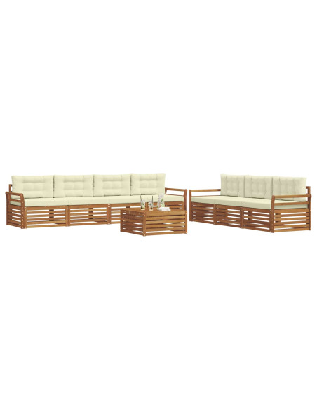 Set di divani con cuscino 8 pcs Naturale e Crema