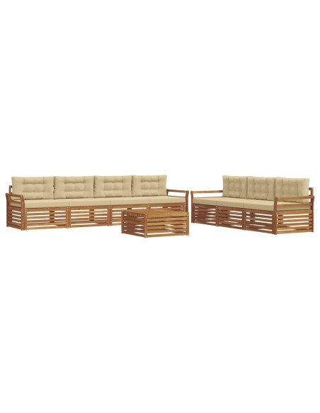 Set di divani con cuscino 8 pcs Naturale e Beige